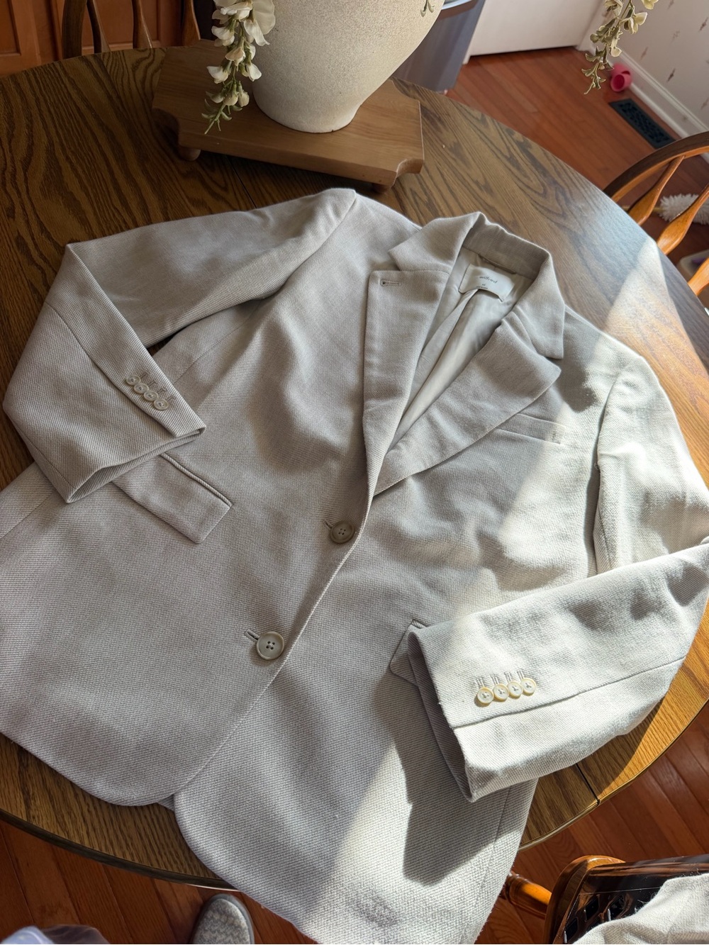 Wilfred Cream Tailored Single-Breasted Blazer